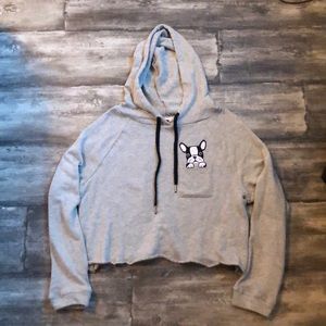 Cropped long sleeve hoodie